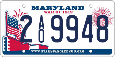 MD license plate 2AO9948