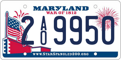 MD license plate 2AO9950