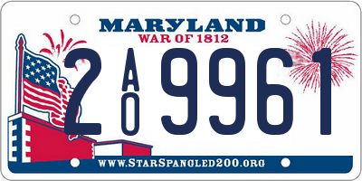 MD license plate 2AO9961