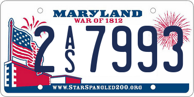 MD license plate 2AS7993