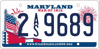 MD license plate 2AS9689