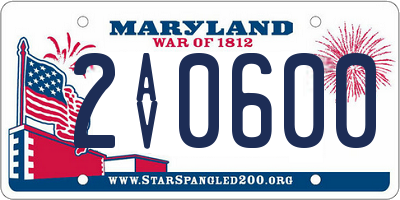 MD license plate 2AV0600