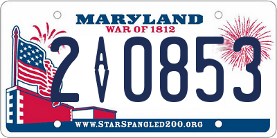 MD license plate 2AV0853
