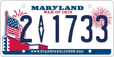 MD license plate 2AV1733