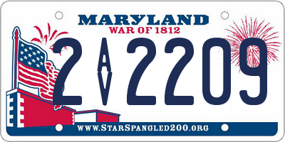 MD license plate 2AV2209
