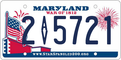 MD license plate 2AV5721