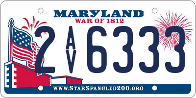 MD license plate 2AV6333