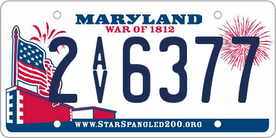 MD license plate 2AV6377