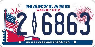 MD license plate 2AV6863