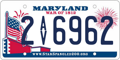 MD license plate 2AV6962