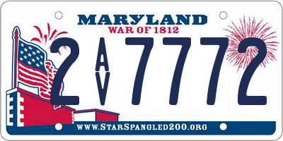 MD license plate 2AV7772