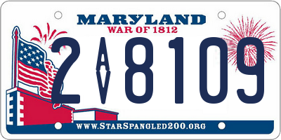MD license plate 2AV8109