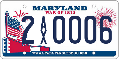 MD license plate 2AX0006