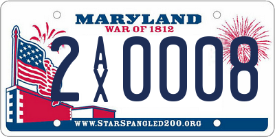 MD license plate 2AX0008