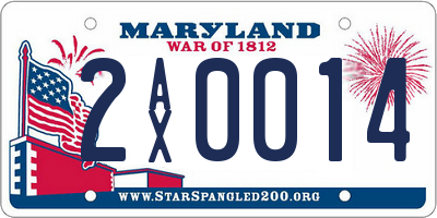 MD license plate 2AX0014