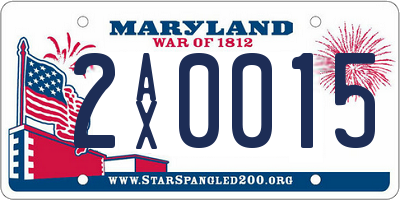MD license plate 2AX0015