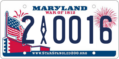MD license plate 2AX0016