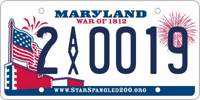 MD license plate 2AX0019