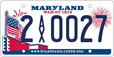 MD license plate 2AX0027