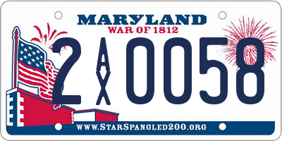 MD license plate 2AX0058
