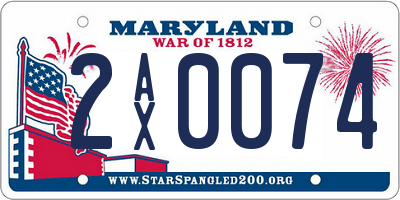 MD license plate 2AX0074