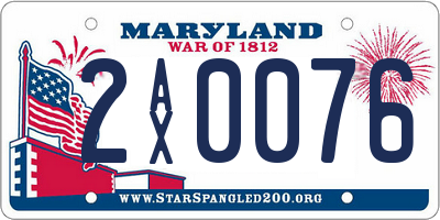 MD license plate 2AX0076