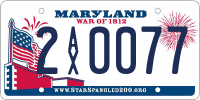MD license plate 2AX0077