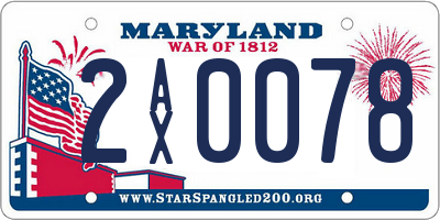 MD license plate 2AX0078