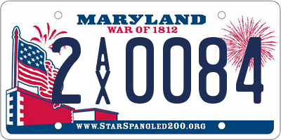 MD license plate 2AX0084