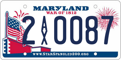 MD license plate 2AX0087