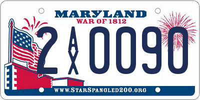 MD license plate 2AX0090