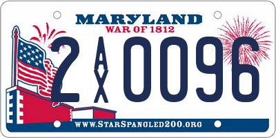 MD license plate 2AX0096