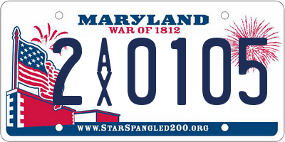 MD license plate 2AX0105