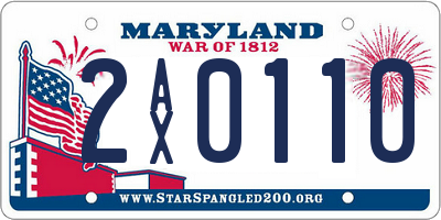MD license plate 2AX0110