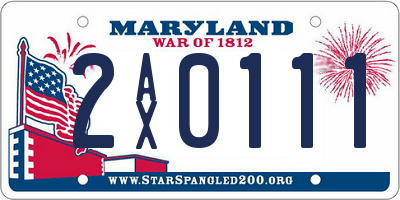 MD license plate 2AX0111