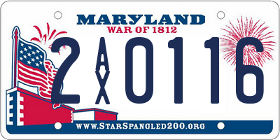 MD license plate 2AX0116