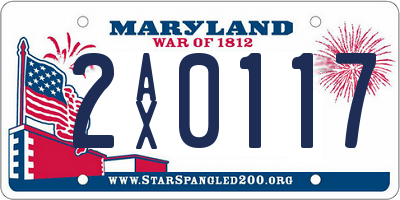 MD license plate 2AX0117