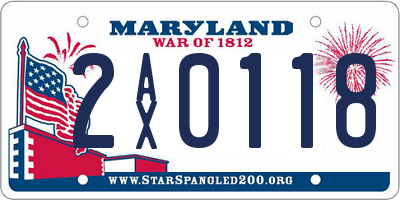 MD license plate 2AX0118