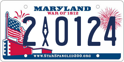 MD license plate 2AX0124