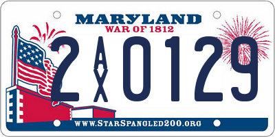 MD license plate 2AX0129