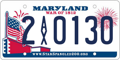 MD license plate 2AX0130