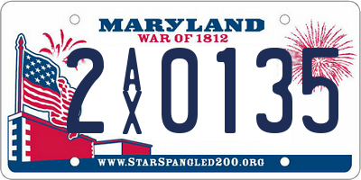 MD license plate 2AX0135
