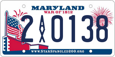 MD license plate 2AX0138