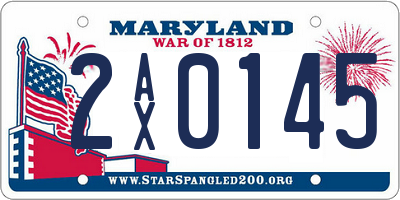 MD license plate 2AX0145