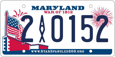MD license plate 2AX0152