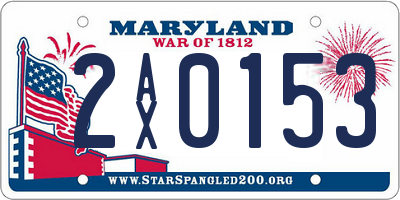 MD license plate 2AX0153