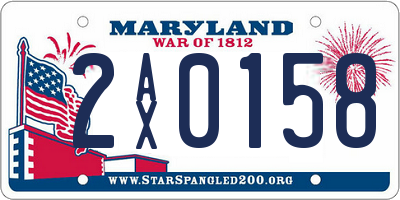 MD license plate 2AX0158