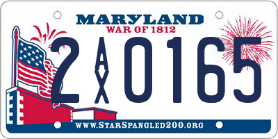 MD license plate 2AX0165
