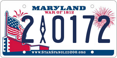 MD license plate 2AX0172