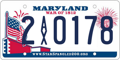 MD license plate 2AX0178